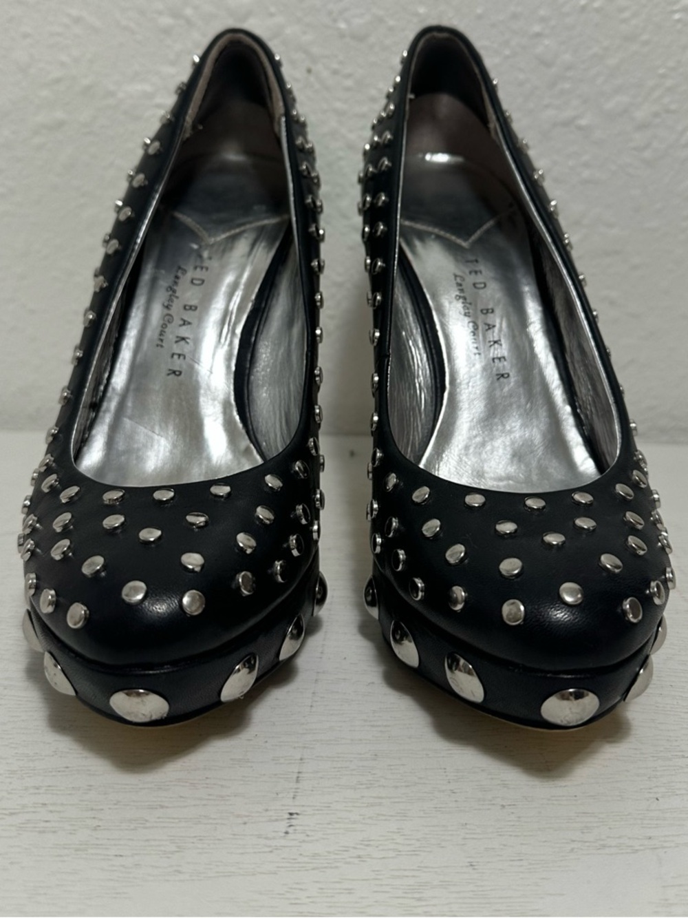 Ted baker Studded Black Platform High Heels - Picture 6 of 12